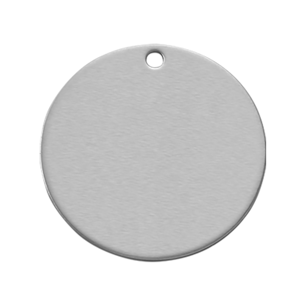 Personalised deep-engraved stainless steel round pet ID tag