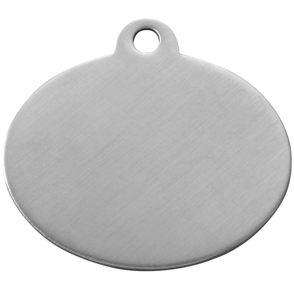 Personalised engraved stainless steel oval pet ID tag